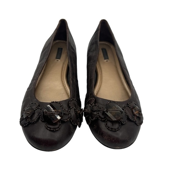 Alex Marie Brown Beaded Embellished Ballet Flats Size 9.5 Women's - Picture 3 of 9